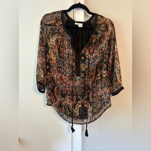 Anthropologie Meadow Rue Top 🖤💙 Size XS